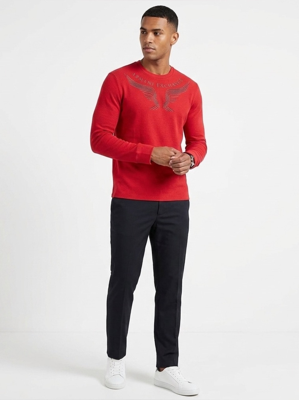 Armani Exchange Red Long Sleeve Size Large